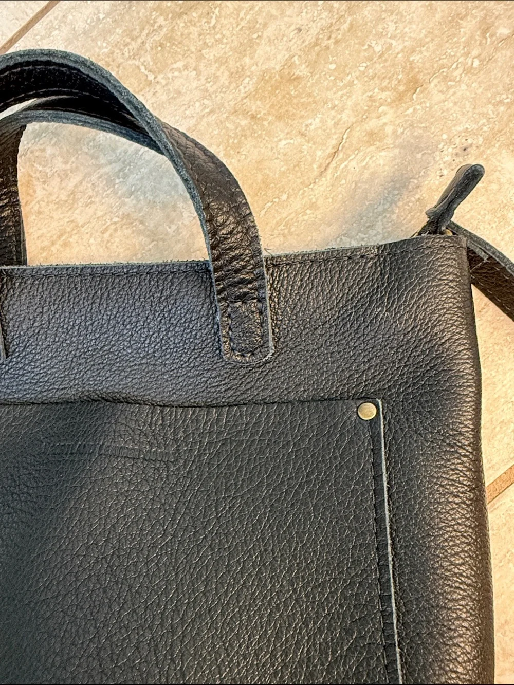 Portland Leather Goods Mini Zippered Crossbody Tote Pebbled - Picture 3 of 16